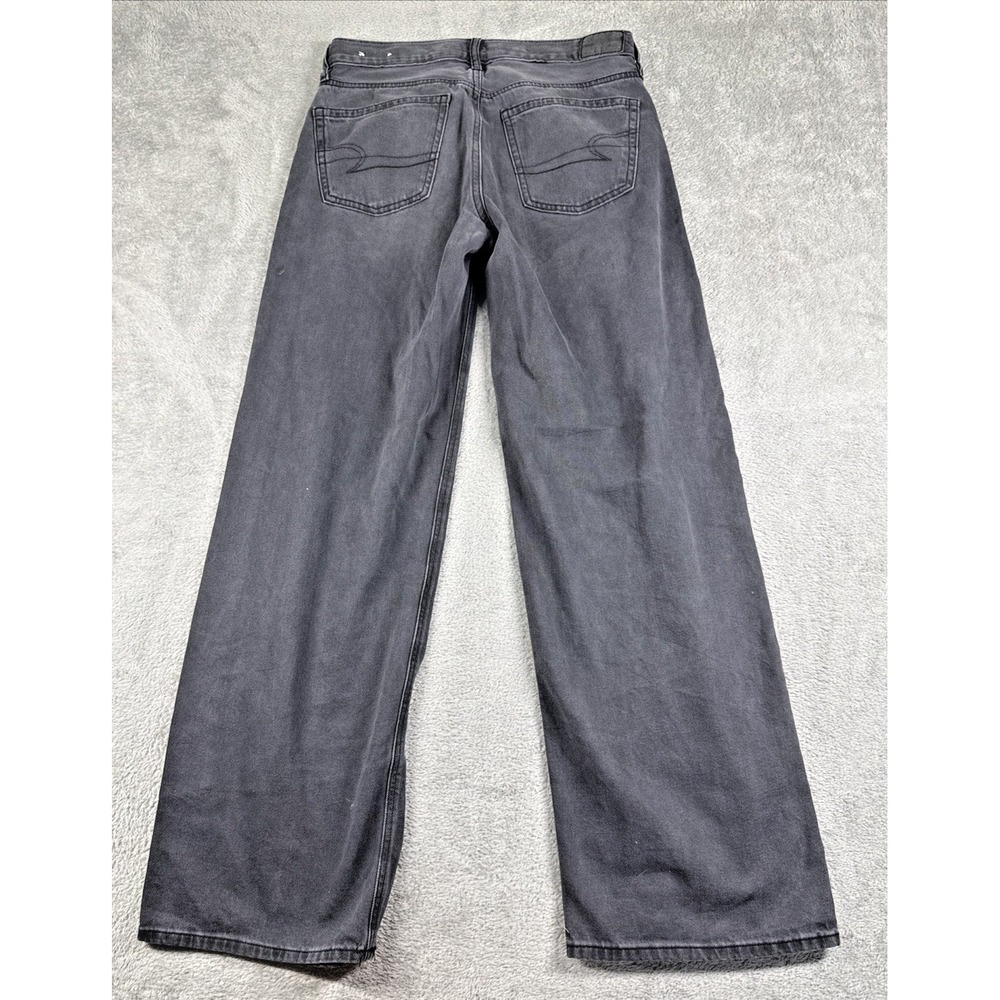American Eagle Women's Wide-Leg Low-Rise Skater Jean Charcoal Wash Size 2 - Picture 3 of 13